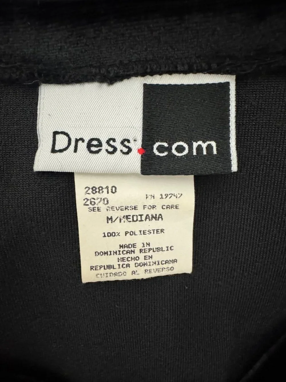 Dress.com Black V-Neck Velvet‎ Velour Long Sleeve Dress Size M Evening Holiday